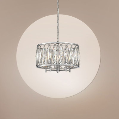 Zelie 5 - Light Chrome Drum Pendant