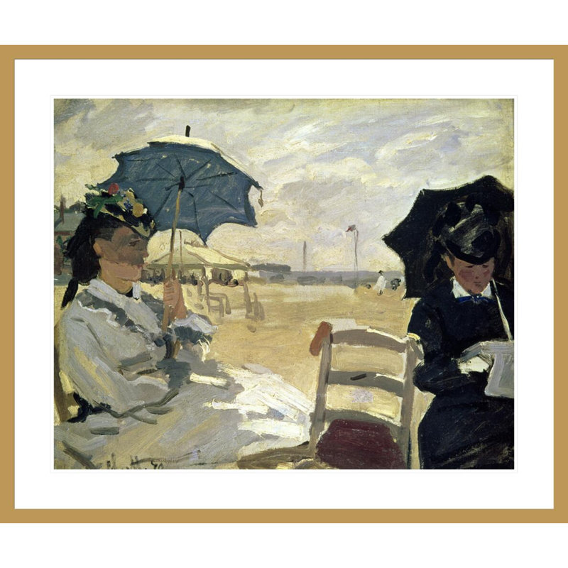 «The Beach at Trouville» par Claude Monet, impression giclée encadrée, H 33,5 po x l 39,77 po