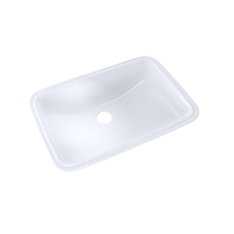 Augusta Vitreous China Rectangular Undermount Bathroom Sink with Overflow, Cotton
