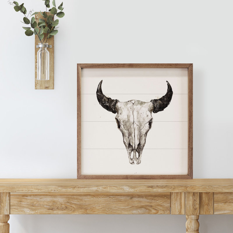 Tête de vache blanche, L 16 po x H 16 po