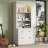 83.4"Tall Bookshelf with LED Lighting, Modern Bookcase with 2 Drawer and 3 Open Shelves,Storage Bookshelf for Living Room,Home Office,White