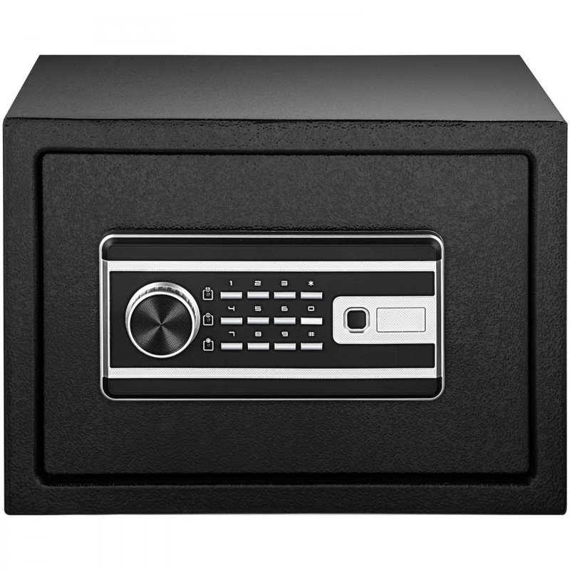 Safe Box, 0.8 CU.FT Fingerprint Safe Box for Money w/ 2 Keys & Digital Keypad