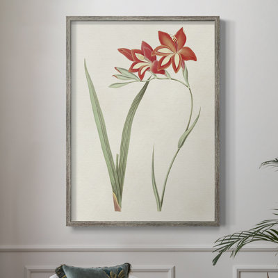 Fleurs des saisons IV, reproduction encadrée - bois massif