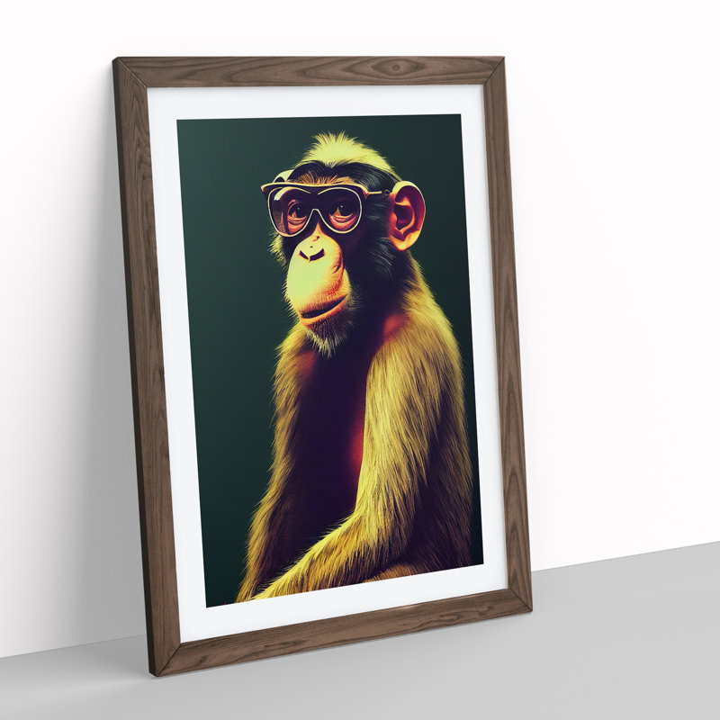 Special Monkey - Single Picture Frame Print, 34cm H x 25cm W x 2cm D, Brown Framed