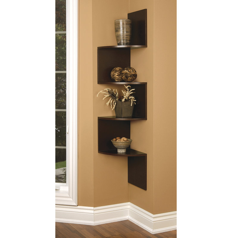 Kiera Grace Providence Hadfield 5-Tier Ladder Shelf, Leaning Bookshelf and Storage Shelf, Espresso