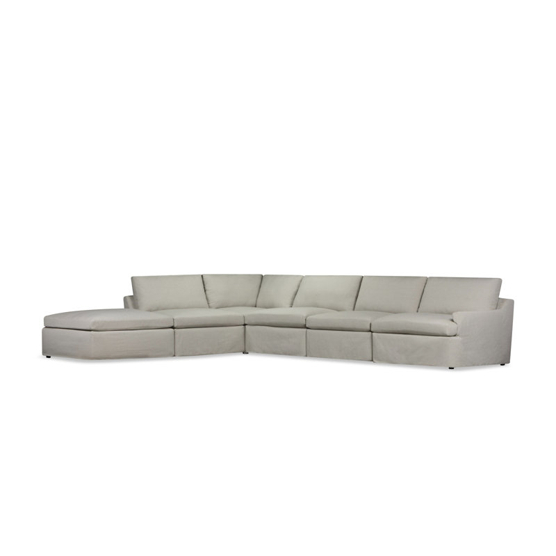 Canapé modulaire 6 pièces Wrenley, Canvas Macarena gris pâle, Orienté à gauche (vu de face)