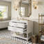 Ensemble de meuble-lavabo autoportant 36 po avec lavabo central en céramique 36 po, 4 tiroirs en bois massif (blanc / noir / abricot)-131281711