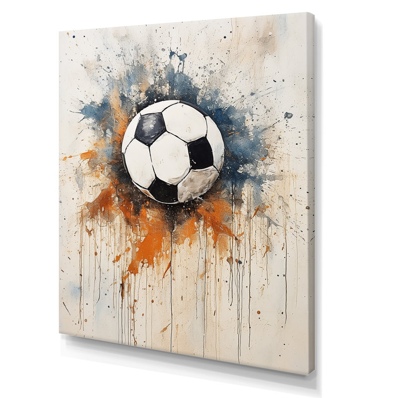 Ballon de soccer beige Wolrd Cup, Toile tendue, H 20 po x l 12 po x P 1 po
