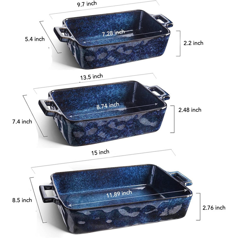 3-piece Ceramic Bakeware Set