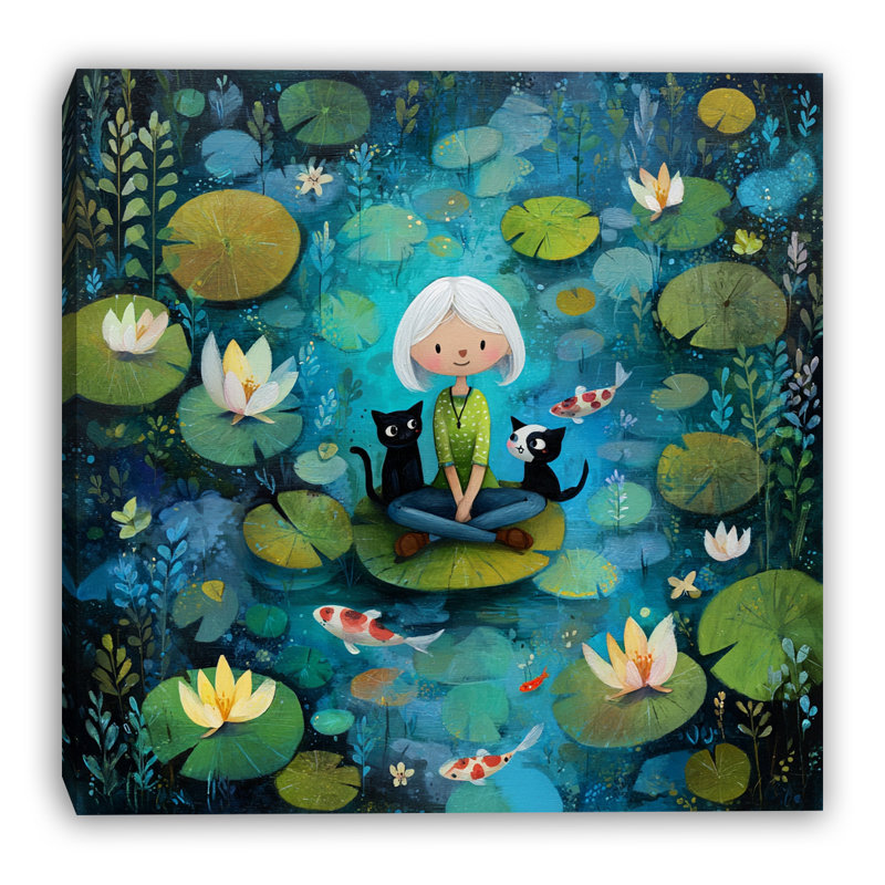 Quiet Lotus Companions Wrapped Canvas Wall Art, 40"W x 40"H x 1.5"D