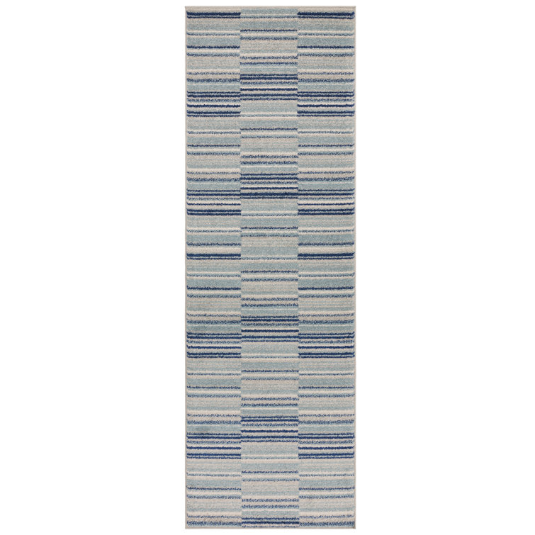 Donnavan Striped Blue Area Rug