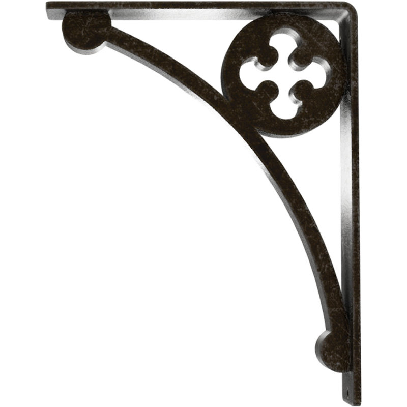 Support en fer forgé Crawley, Argenté antique chaleureux, H 10 po x l 2 po x P 7,5 po