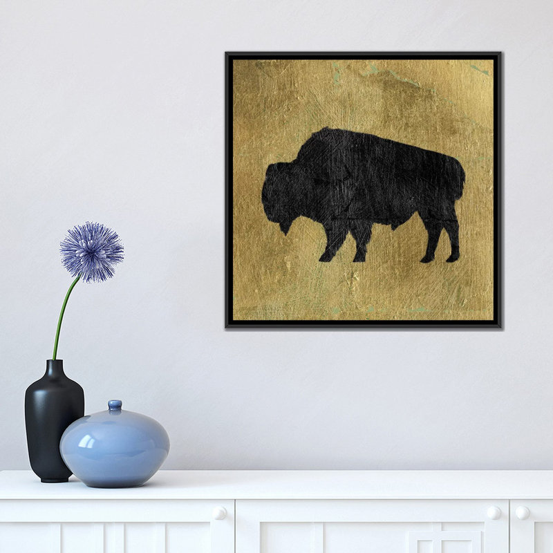 « ii », impression sur toile Golden Lodge, H 18 po x l 18 po x P 1,5 po, Toile avec cadre noir, Pas de tapis