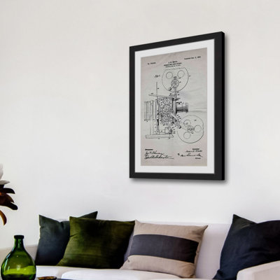 « projecteur 1902 old paper » par steve king, reproduction d’art encadrée