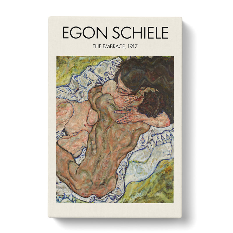 The Embrace by Egon Schiele - Wrapped Canvas Painting, 50cm H x 35cm W x 3cm D