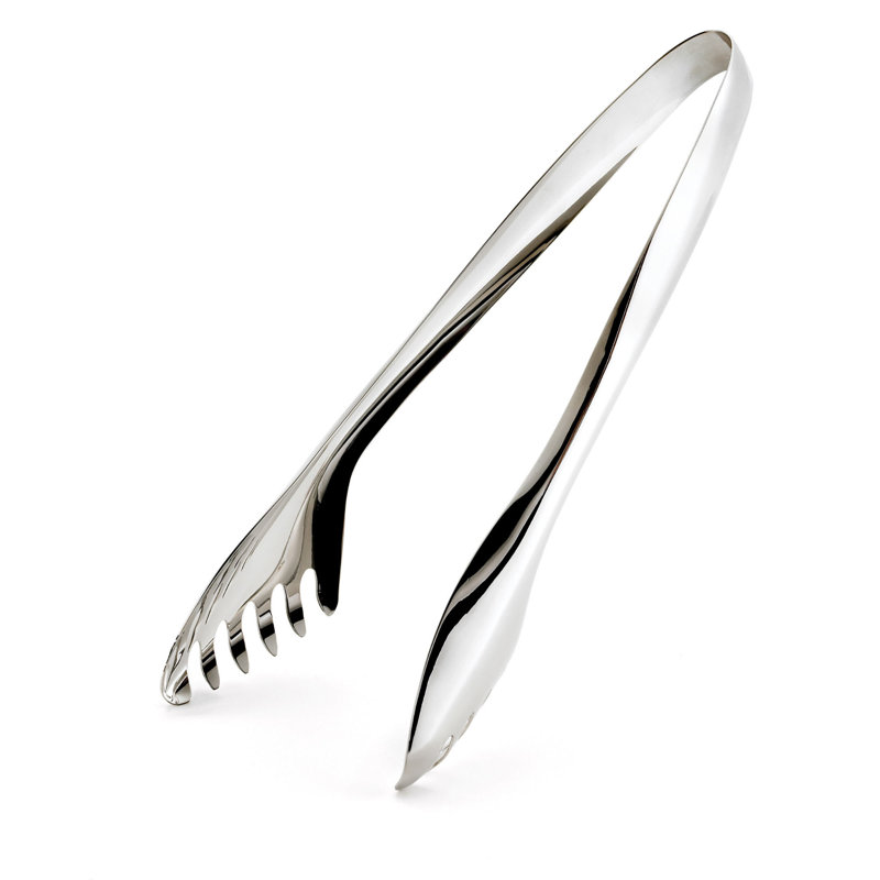 Elegant Silver Stainless Steel 11-Inch Salad Tongs