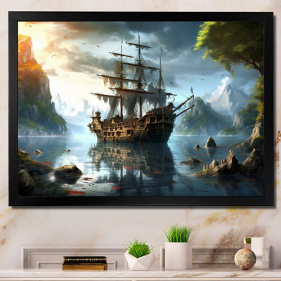 Pirate Ship At Sea - Pirate Wall Art