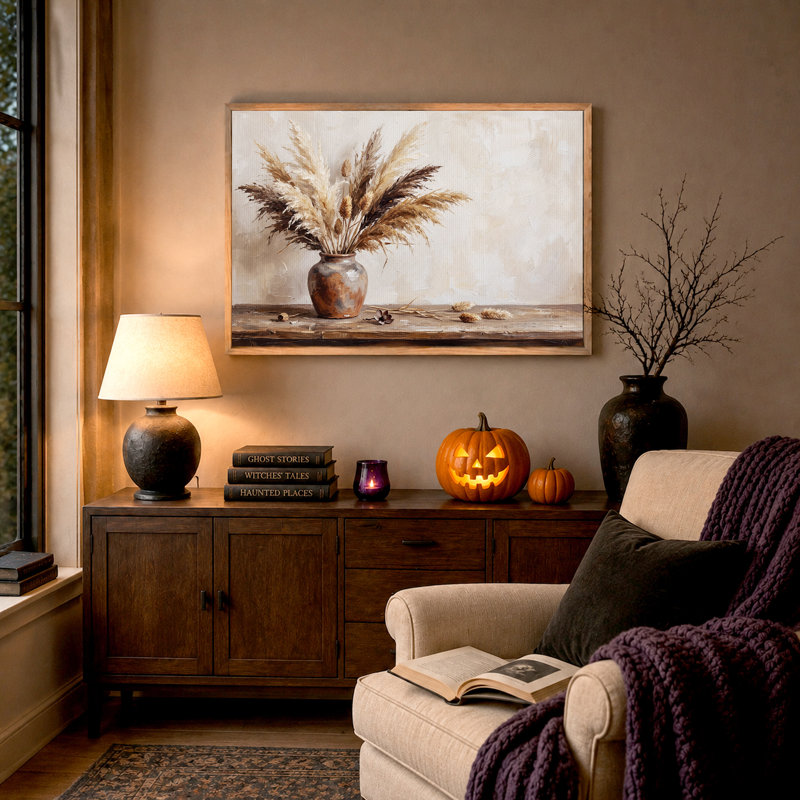 Reproduction d'art sur toile d'Halloween, H 32 po x l 48 po
