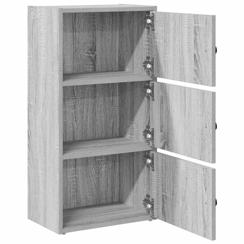 vidaXL Bookcase Engineered Wood Compact Bookcase Rectangular, (3 Shelves) 30.3" H x 15.7" W x 9.4" D, Gray Sonoma