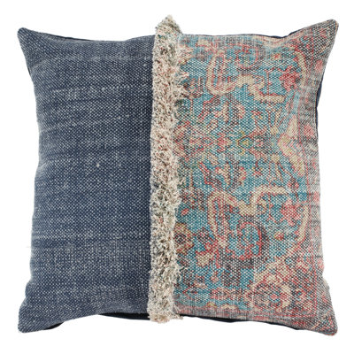 Ruffled Cotton Reversible Throw Pillow