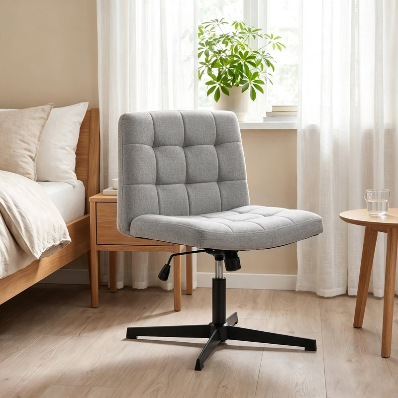 HOMCOM Linen Criss Cross Chair, Grey