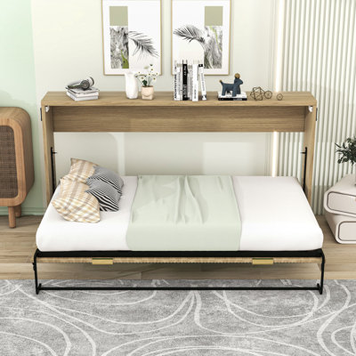 Lit escamotable simple en bois avec lumière DEL