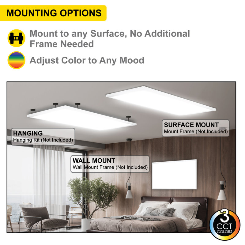 Dimmable Rectangle Flat Panel Ceiling Light