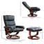 Fauteuil inclinable de massage avec repose-pieds, fauteuil inclinable pivotant et repose-pieds, fauteuil inclinable en similicuir avec télécommande, 10 points de vibration et poche latérale
