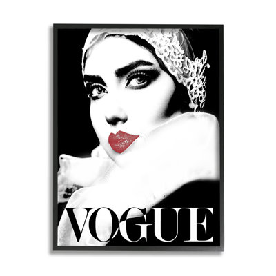 " Vintage Women's Fashion Advertisement Red Lips Chic Portrait " by Ziwei Li