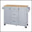 Rolling Kitchen Island with Storage, Rubber Wood Top, and Spice Racks for Modern Kitchens-29651084