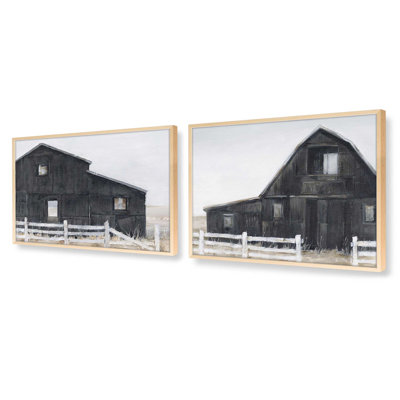 Weathered Barns, ensemble de 2 impressions dans un cadre
