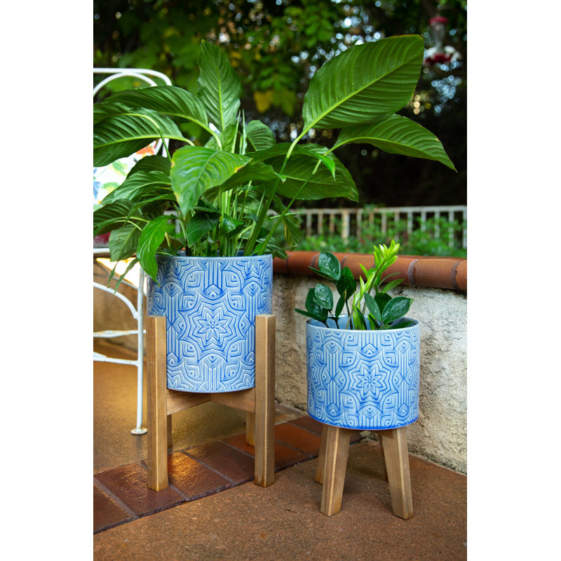Ensemble de pots à fleurs en céramique 2 pièces Star