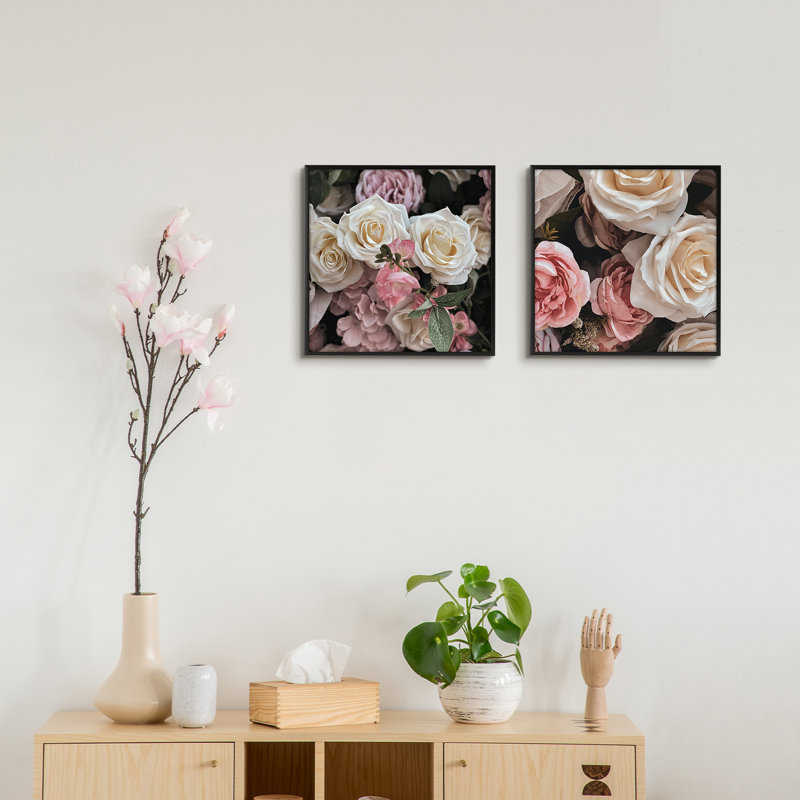 Cadre photo en métal avec passe-partout - Basics by Wayfair ™, Noir, 12 po x 12 po emmêlé à 8 po x 8 po