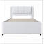Lit plateforme double avec lit gigogne, beige, solution de couchage polyvalente pour chambres à coucher et chambres d'amis modernes