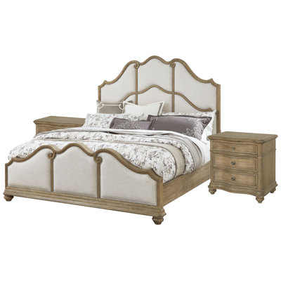 Jacquenette Queen Upholstered Bed With 2 Nightstands