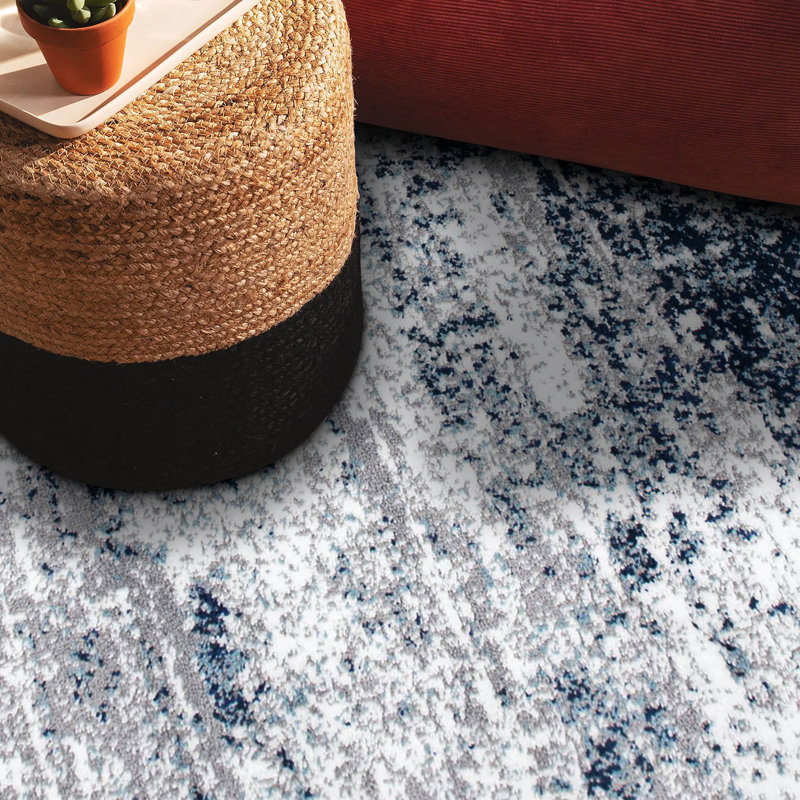 Tapis gris / bleu / ivoire Willington, Tapis de couloir 2 pi x 10 pi