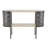 Oval Two-Toned 1 Shelf Console Table With Mesh Side Panels And Tabletop