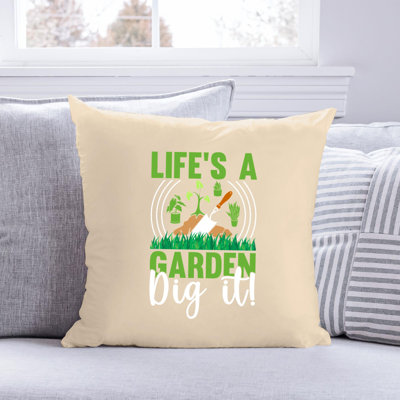 Citation amusante «Garden Lover» 128 - Coussin décoratif inclus