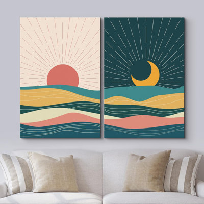 Desert Sun & Crescent Moon