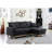 Dark Gray Fabric Sectional With Storage Chaise, Pull-Out Sleeper & 21" Seat Woven Pull-Out Back Height