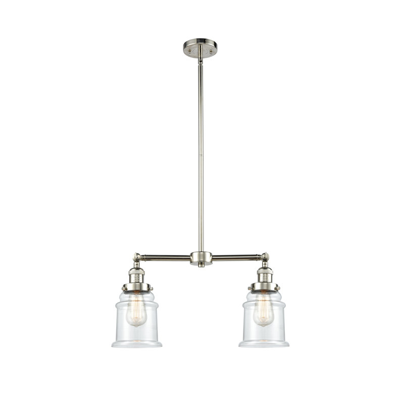 Galaviz 2 - Light Kitchen Island Pendant, Clear, No Bulb Included, Polished Nickel