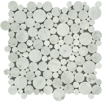 Mosaïque de plancher et de carreaux blanche en marbre de Carrare blanc