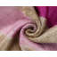 Coussin décoratif en velours de luxe à rayures 16 x 24 - Rose et beige fait à la main