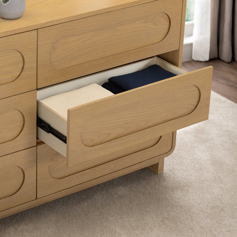 Commode 6 tiroirs Tenley, Naturel