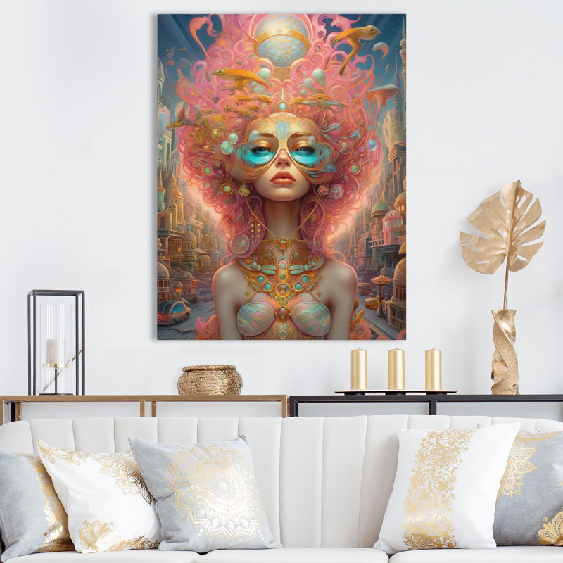 Exquise déesse dans des pastels psychédéliques I - impression, Toile tendue, H 44 po x l 34 po x P 1,5 po