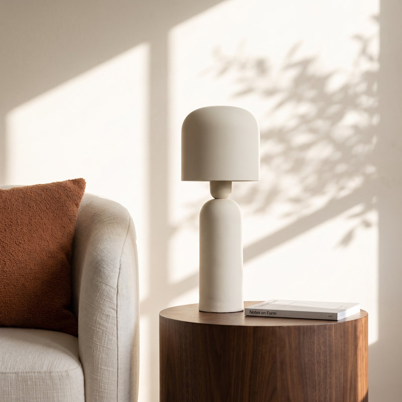 Odie Metal Table Lamp, Cream
