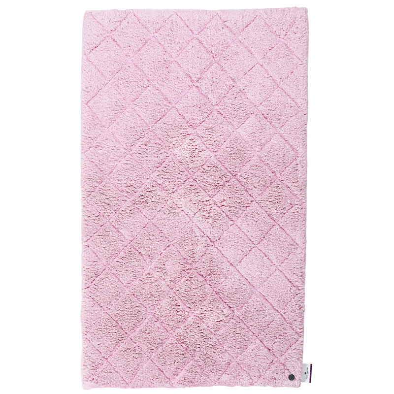 Cotton Bath Rug, Pink, Rectangular 60cm x 60cm