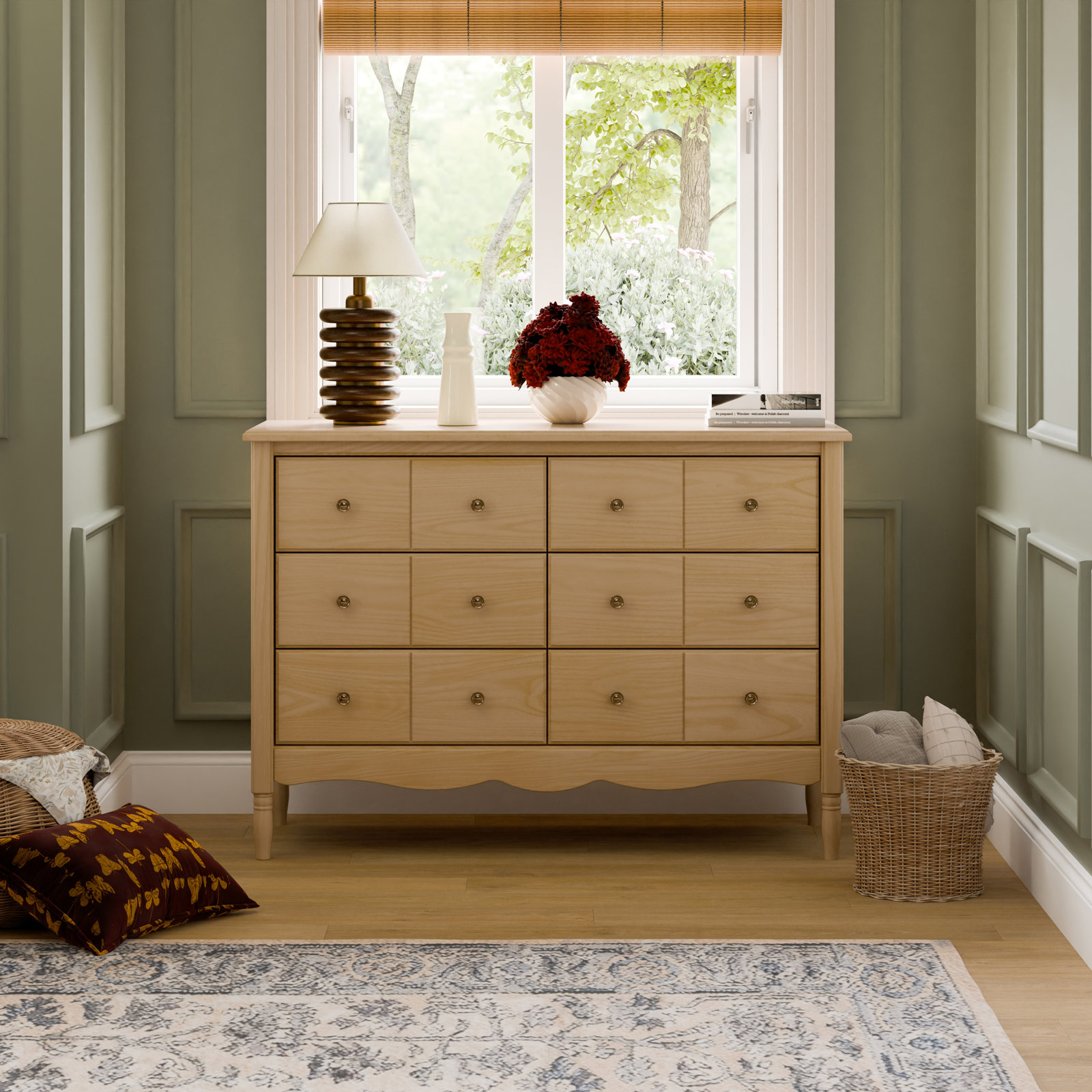 Liberty 6-Drawer Double Dresser, Honey