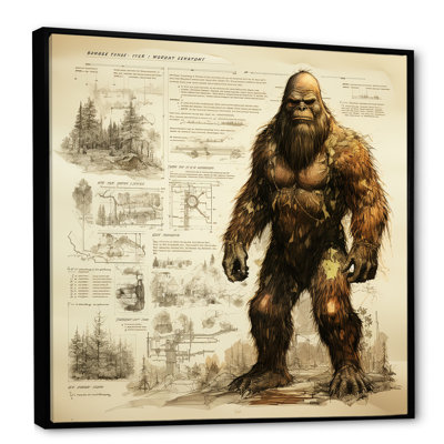 Mystical Bigfoot Blueprint II - Bigfoot Wall Art