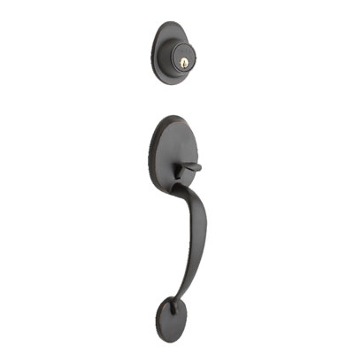 Colonial Handle With Deadbolt Universal/Reversible Entry Set